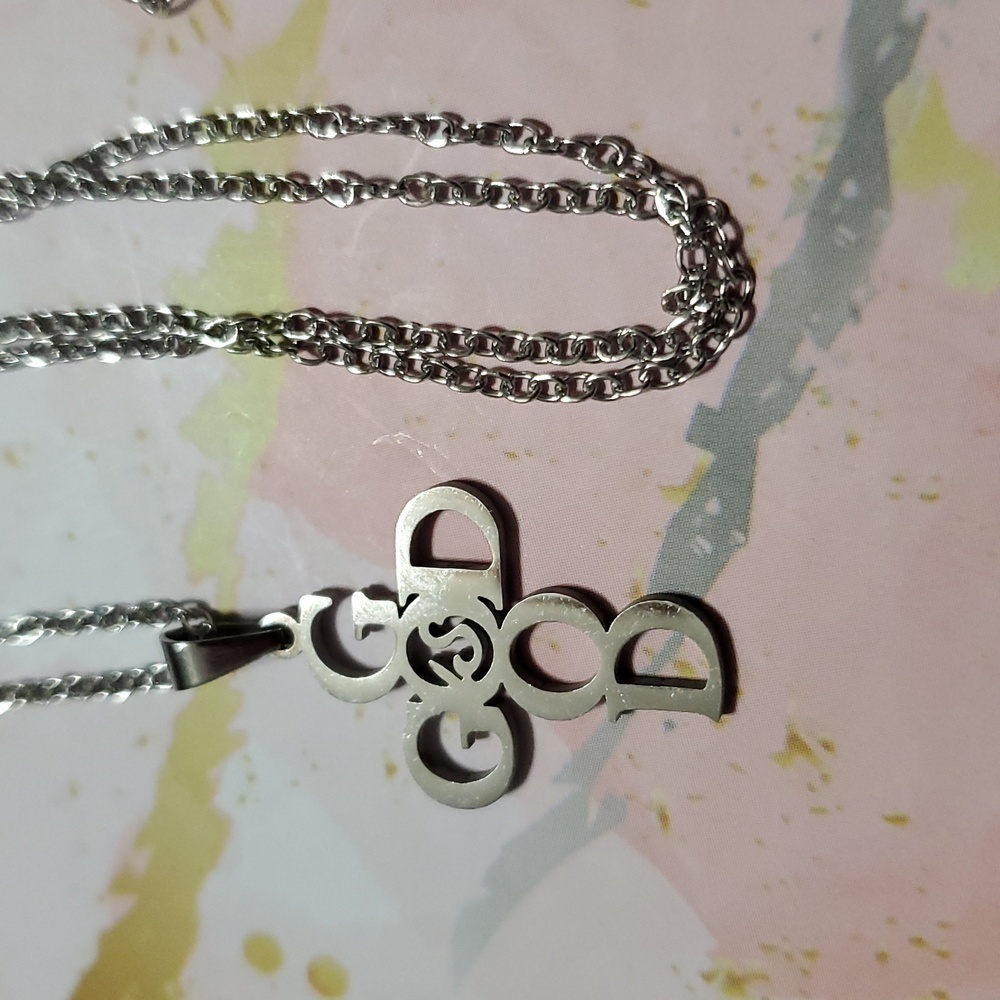 Stainless Steel “God” Cross Necklace – Inspirational Faith Jewelry